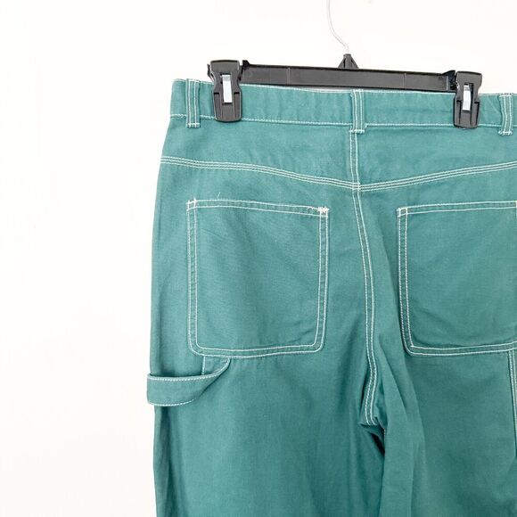 GAP High Rise '90s Loose Carpenter Pants 8 Green Cargo Utility - Picture 7 of 10